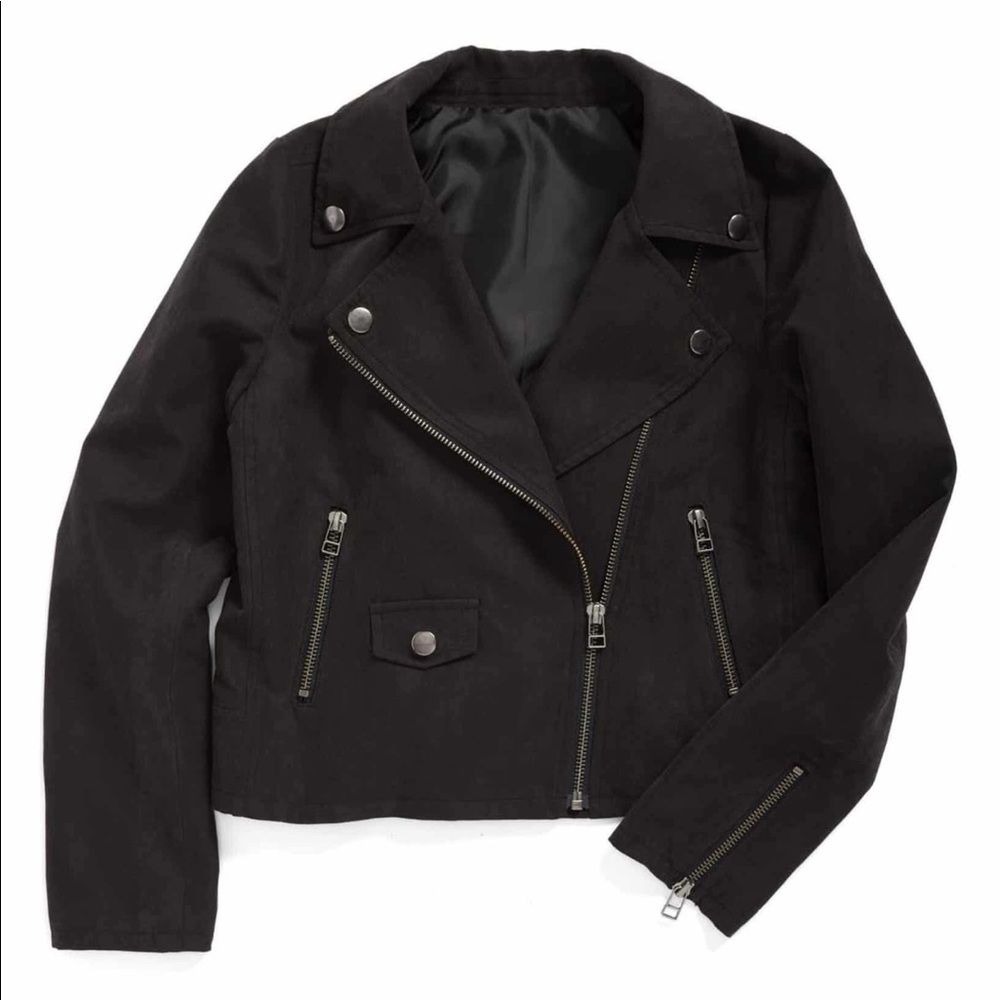 Treasure and Bond Kids Faux Suede Moto Jacket